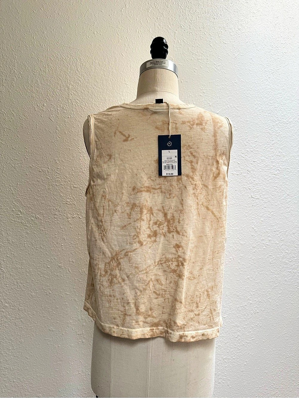 Universal Thread Tie Dye Tank Top Cream & Brown Size Large - Picture 2 of 7
